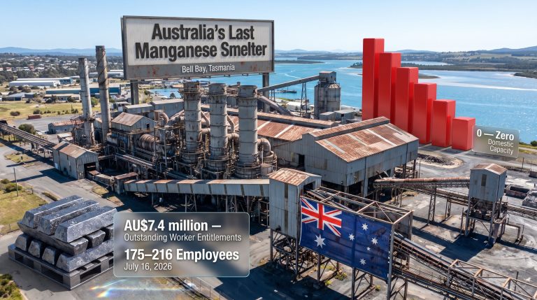 Liberty Bell Bay manganese smelter closure impact infographic