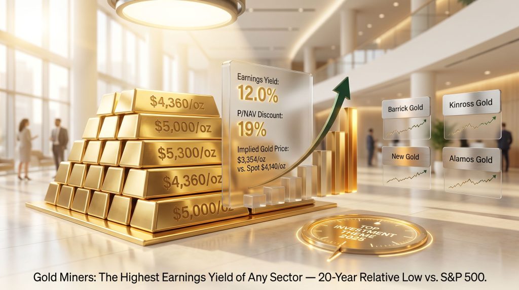 Bank of America gold miners value infographic