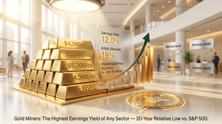 Bank of America gold miners value infographic