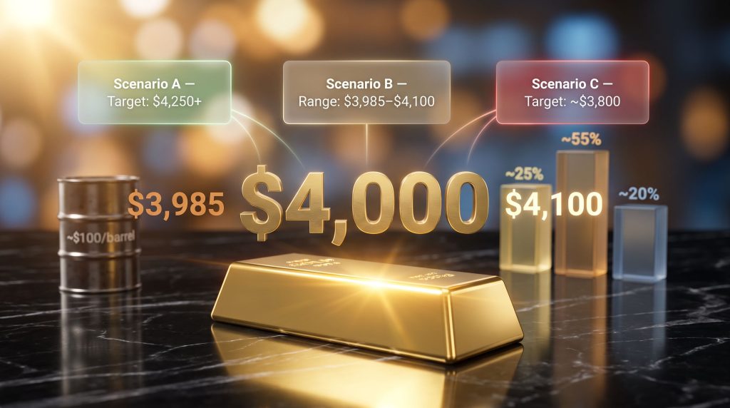 Gold Near $4,000: Oil Inflation & Fed Policy Impact