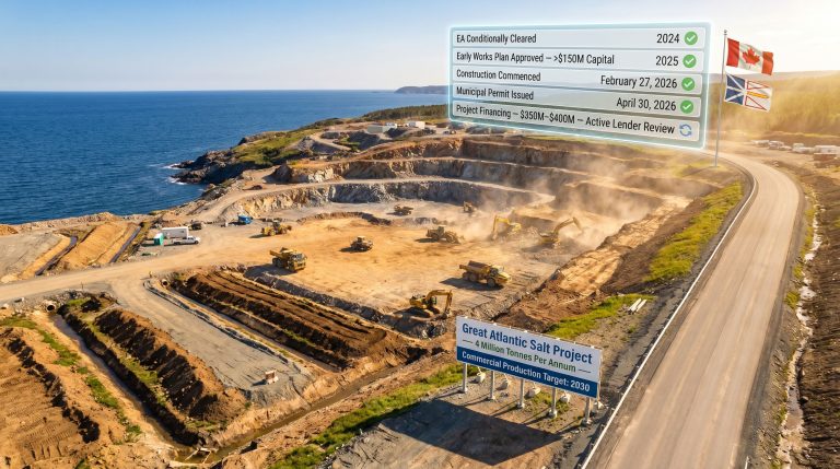 Atlas Salt Great Atlantic Salt Project construction permitting timeline