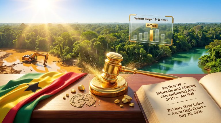 Ghana illegal mining politician jailed 20 years illustration