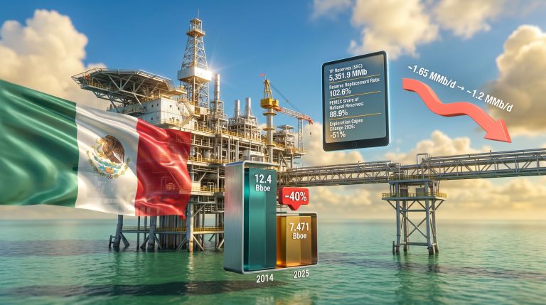 PEMEX proven reserves fall 40% graphic