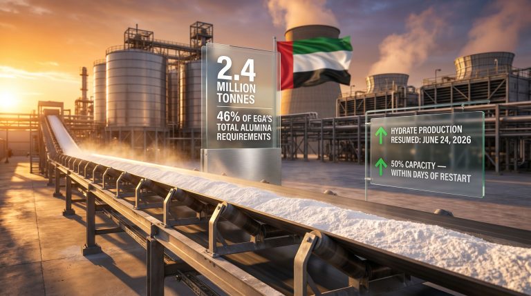 EGA restarts alumina production at Al Taweelah refinery infographic