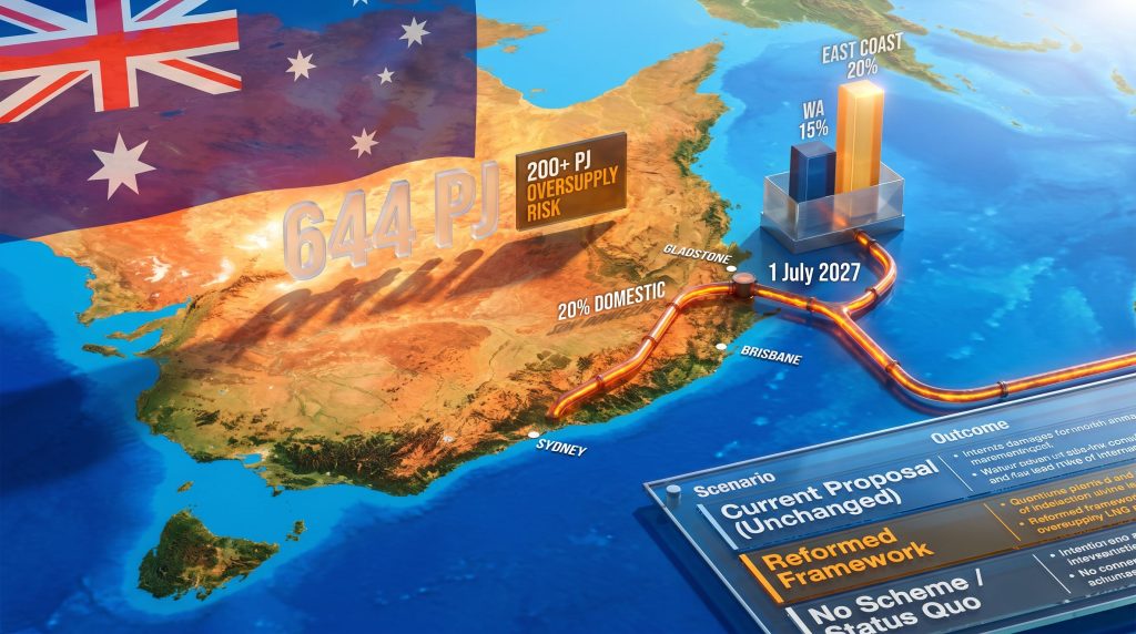 Australia domestic gas reservation scheme map infographic
