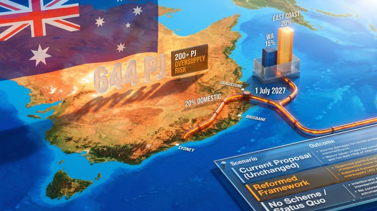 Australia domestic gas reservation scheme map infographic