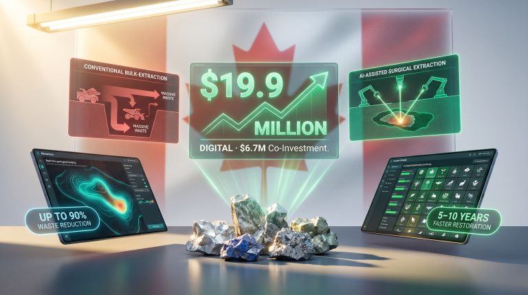 DIGITAL mining innovation funding infographic display