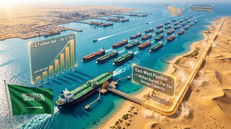 Saudi Aramco Yanbu port crude shipments surge