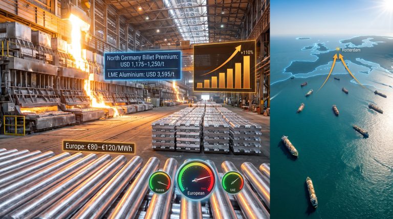 Europe aluminium market energy costs and supply disruptions infographic