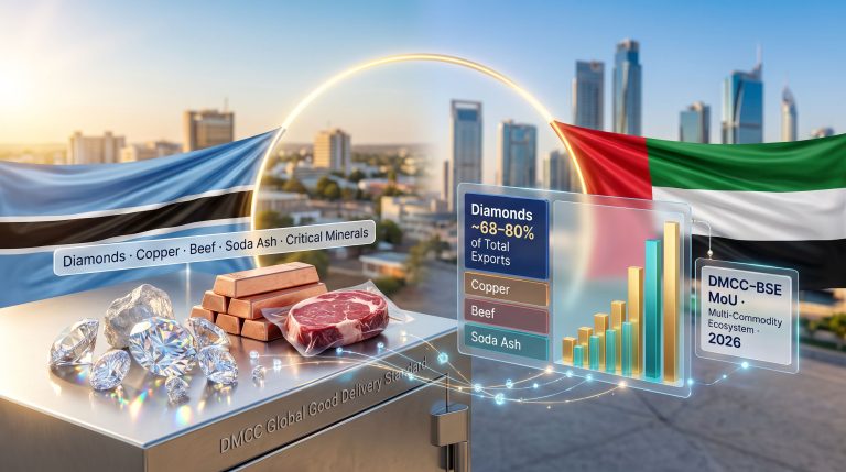 DMCC Botswana Stock Exchange MoU commodity exports growth
