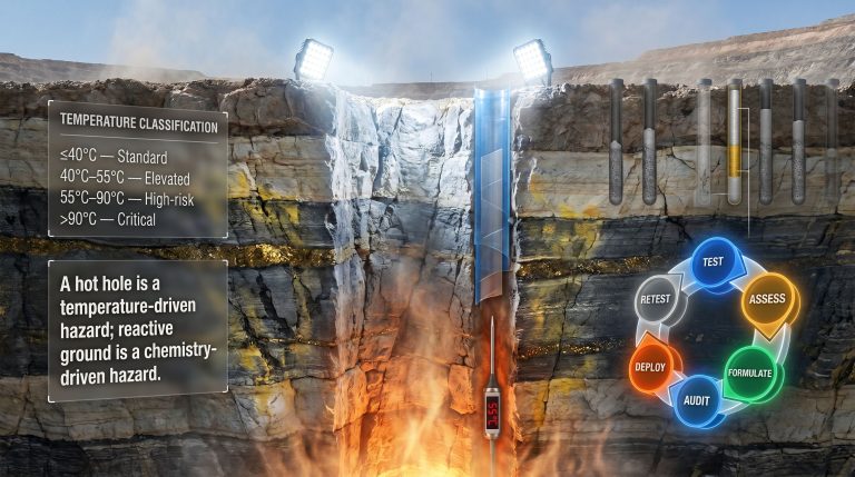 safer blasting in hot and reactive ground conditions infographic