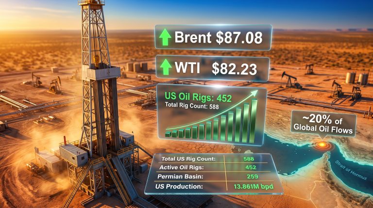 US oil drilling picks up as Brent gains 4% infographic