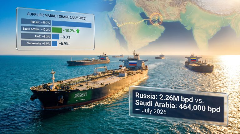 Saudi Arabia regaining share in India's crude imports chart