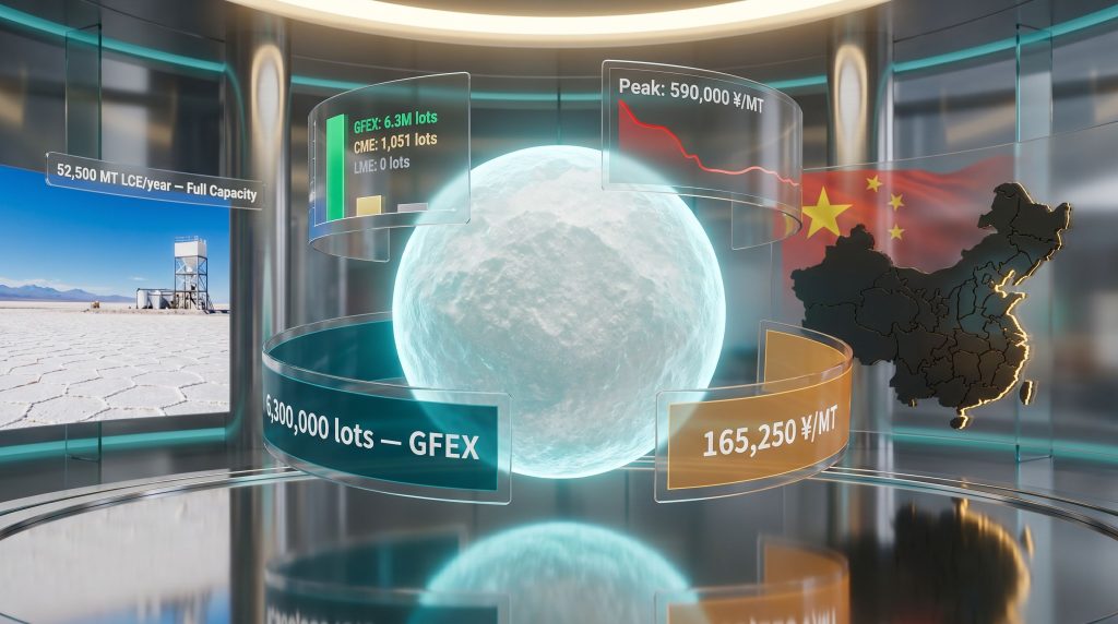 China lithium futures market expansion infographic with charts