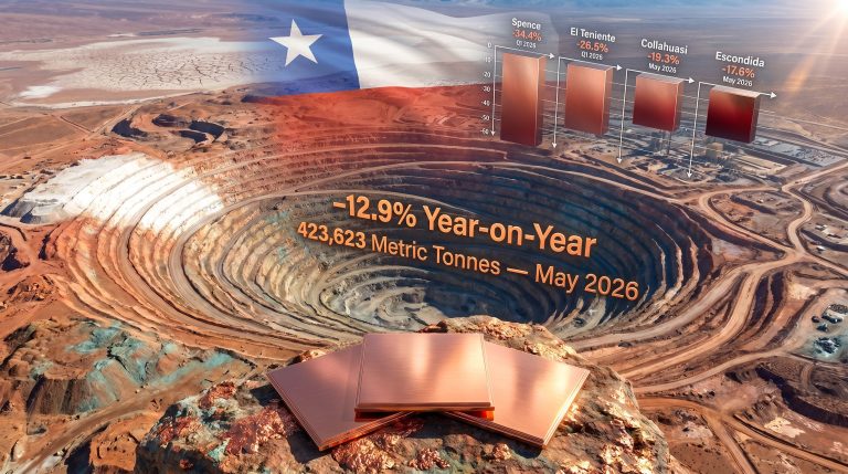 Chile copper output falls sharply across top miners infographic