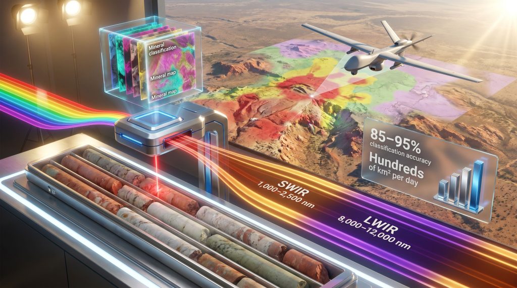 hyperspectral imaging system for mining exploration workflow