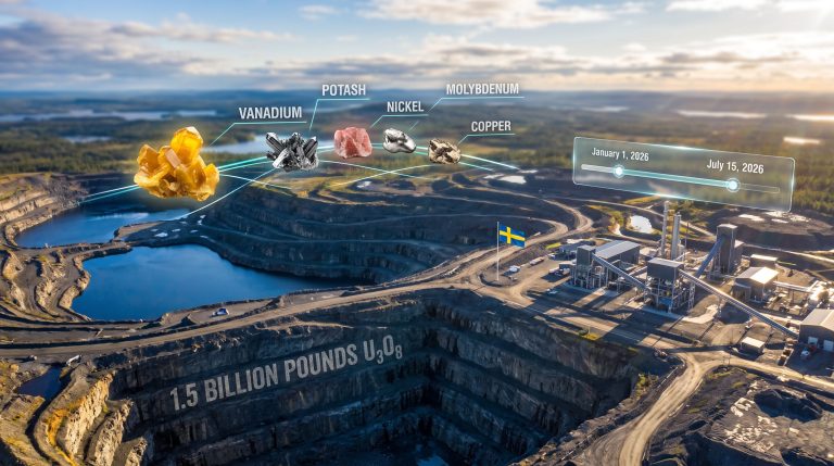 Sweden uranium mining law and Viken project mine graphic