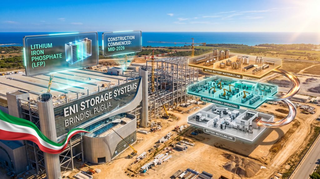 Eni and Seri battery factory in Italy construction site