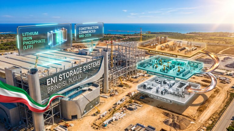 Eni and Seri battery factory in Italy construction site