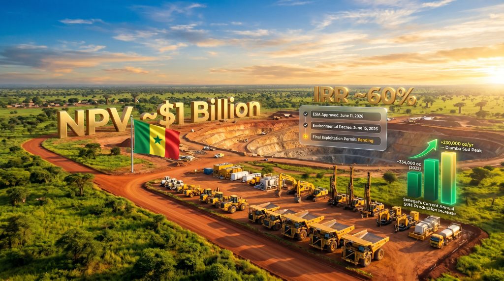 Fortuna Diamba Sud Senegal gold project permit infographic