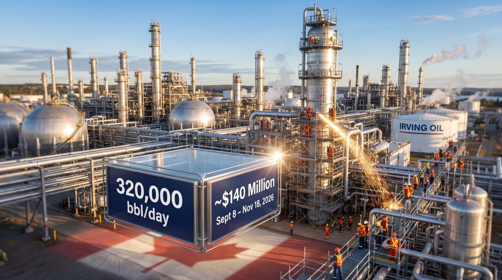 Irving Oil refinery turnaround in New Brunswick site