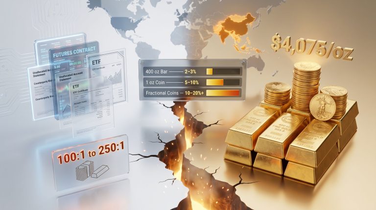 paper gold versus physical gold premium comparison