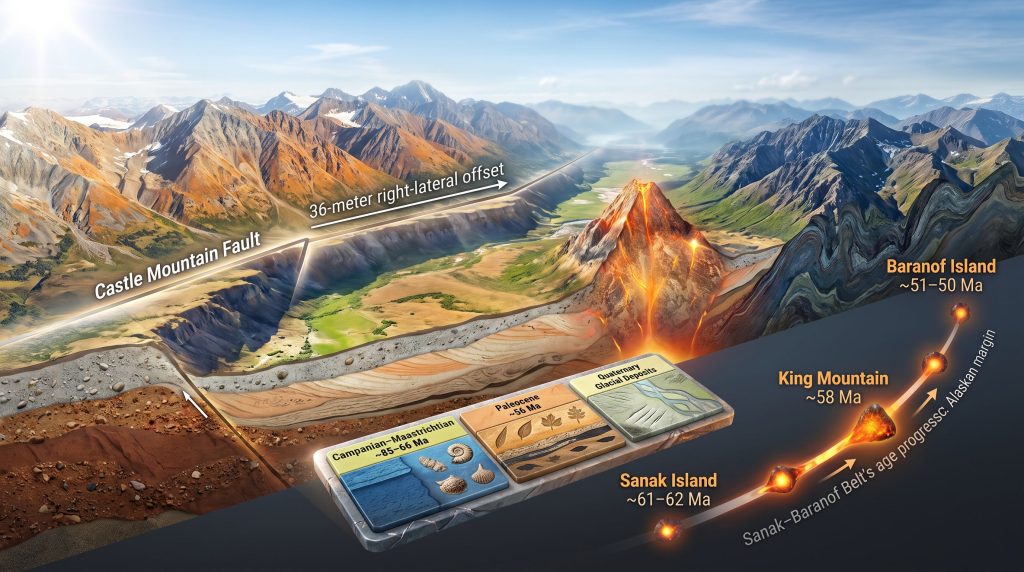 Castle Mountain fault and Matanuska Valley geology diagram