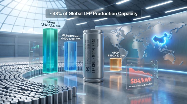 China battery manufacturing capacity exceeds global demand chart