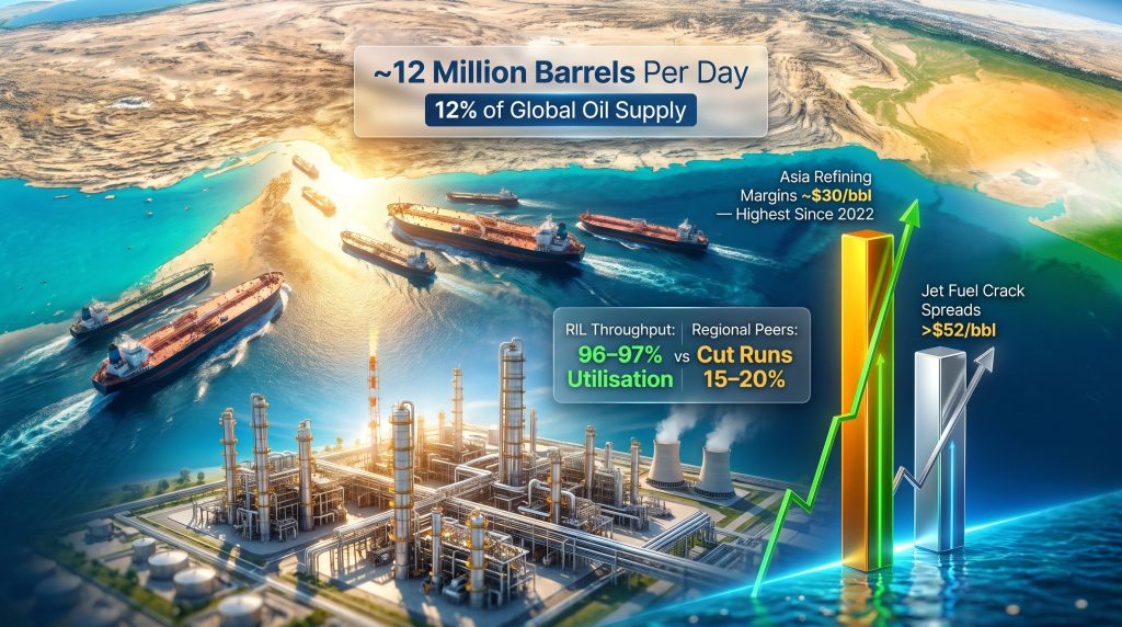 Reliance Industries global refining margins Strait of Hormuz surge