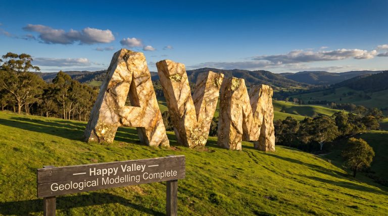 Advance Metals Ltd-AVM-Happy Valley geological modelling landmark sculpture