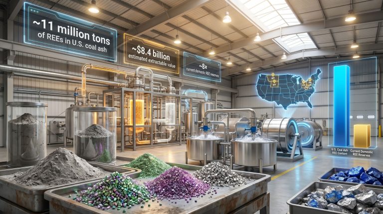 critical mineral extraction from coal waste tailings plant