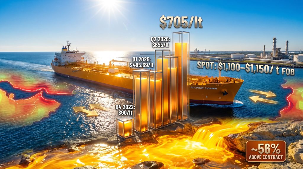 Tampa liquid sulphur price record surge chart