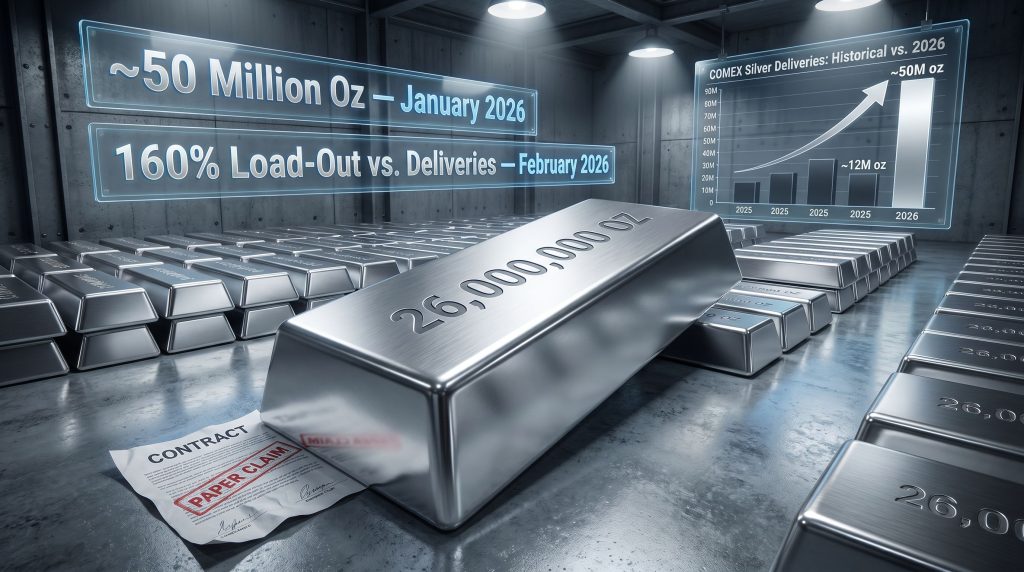 COMEX silver delivery and price manipulation chart with bars
