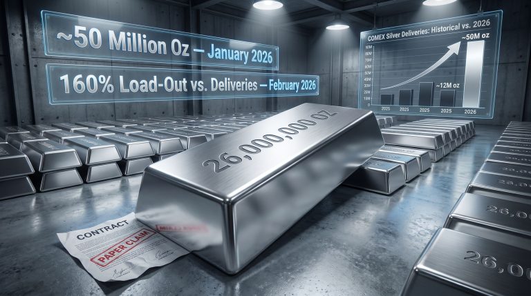 COMEX silver delivery and price manipulation chart with bars