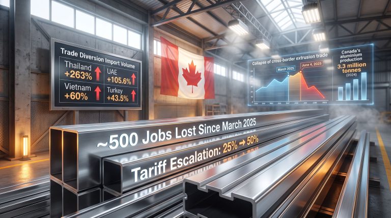 Canadian aluminium extruders seek trade protection amid US tariffs and import pressure