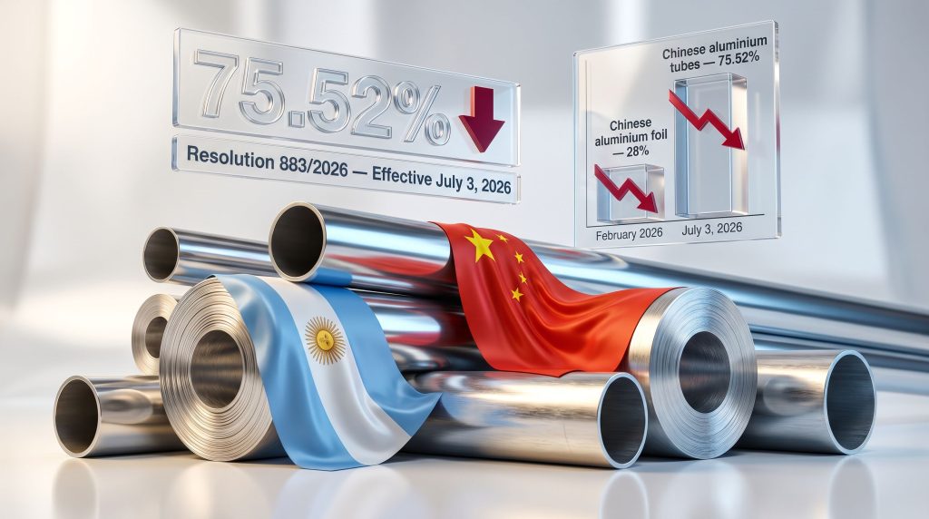 Argentina removes anti-dumping duties on Chinese aluminium tubes