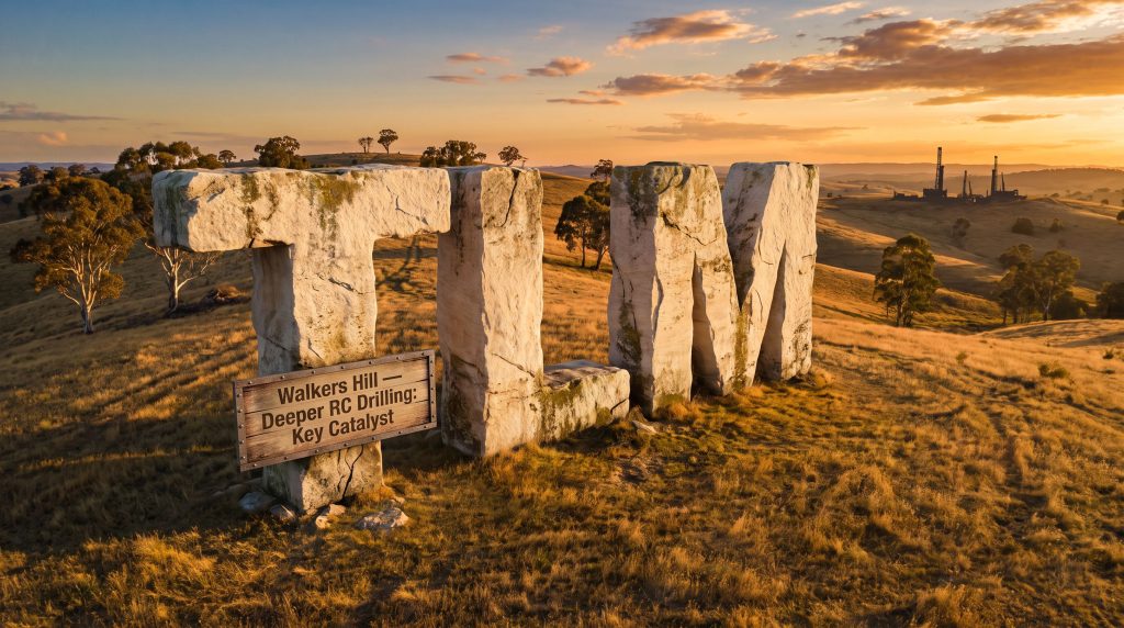 Talisman Mining Ltd-TLM-TM sign at Walkers Hill sunset