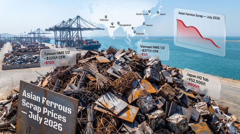 Asian ferrous scrap prices ease further in July infographic