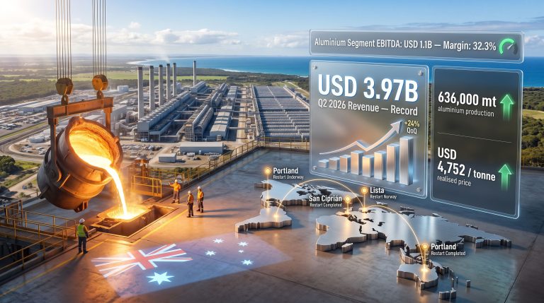 Alcoa Portland smelter restart and Q2 earnings infographic
