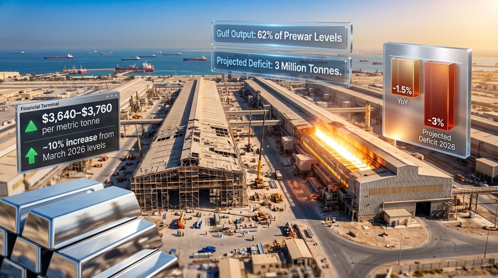 global aluminum output slips as war tightens supply chart