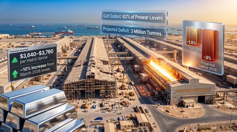 global aluminum output slips as war tightens supply chart
