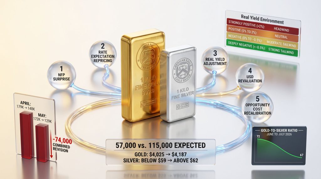 how the jobs report moves gold and silver infographic
