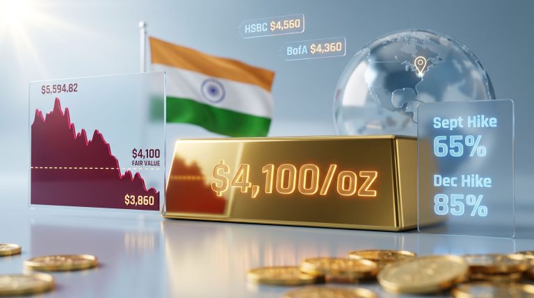 Fed rate hike odds and India's gold import duty impact on gold prices chart