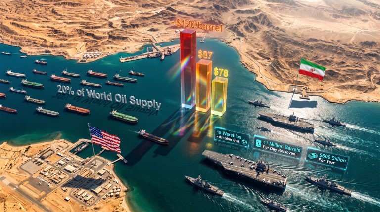 Iran blockade and Strait of Hormuz energy exports infographic