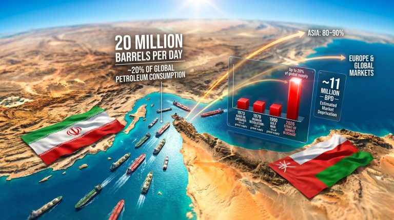 Strait of Hormuz energy security oil flow map