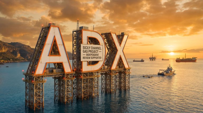 ADX Energy Ltd-ADX-Sicily Channel Gas Project offshore platform scene