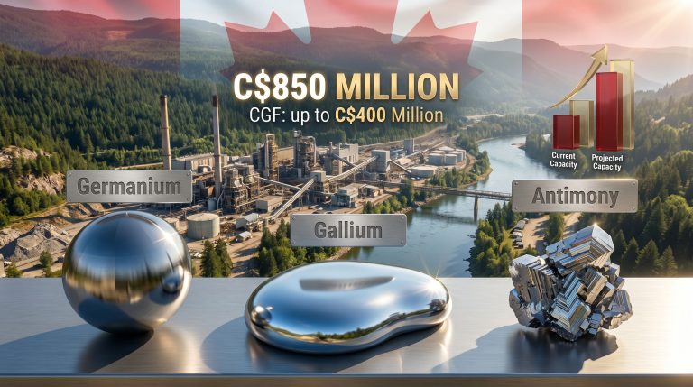 Teck Canadian investment for germanium gallium antimony scale-up infographic