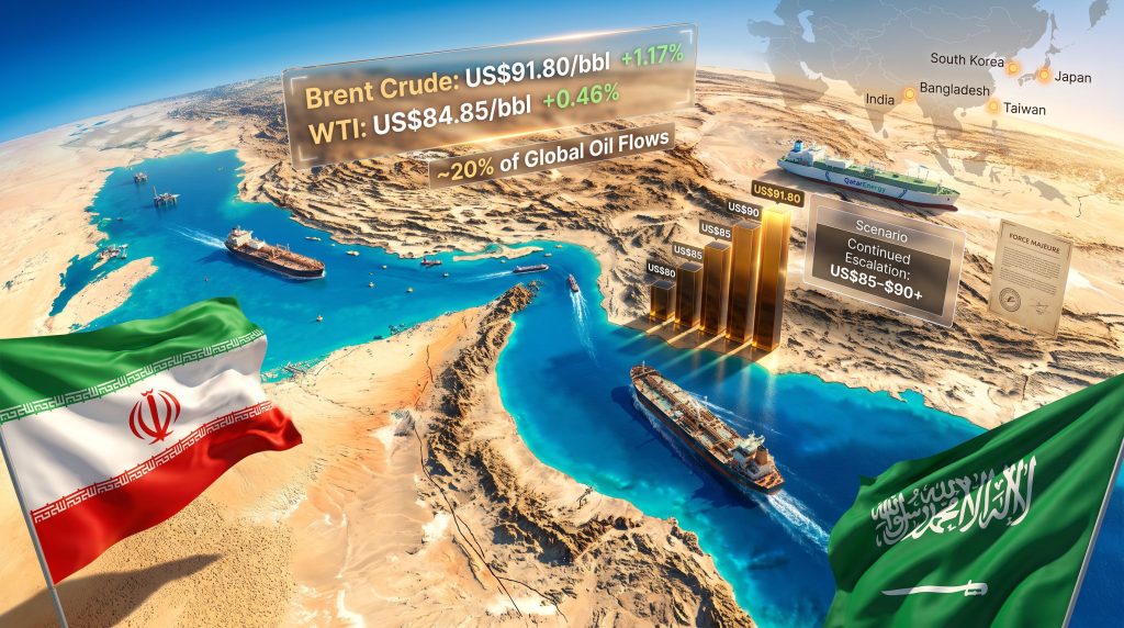 Oil Prices Rise on Strait of Hormuz Supply Risks