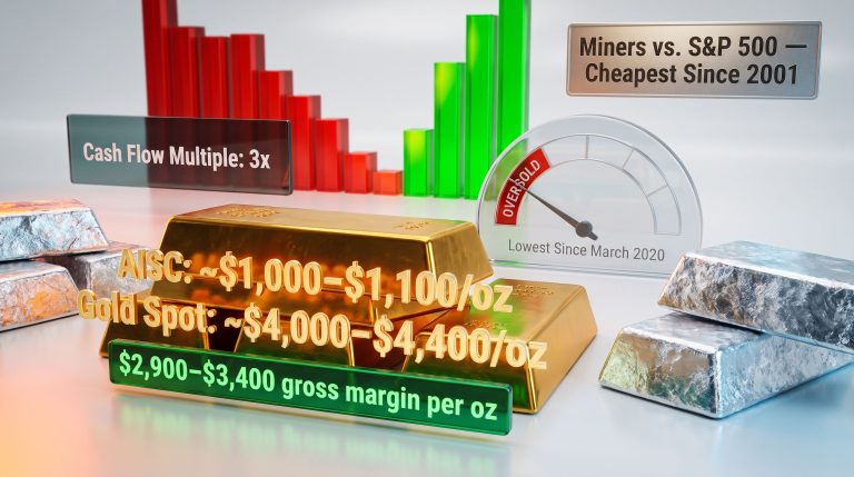 gold and silver oversold miners cheap chart