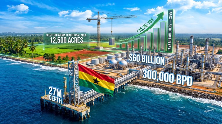 Ghana Jomoro Petroleum Hub land compensation delay infographic